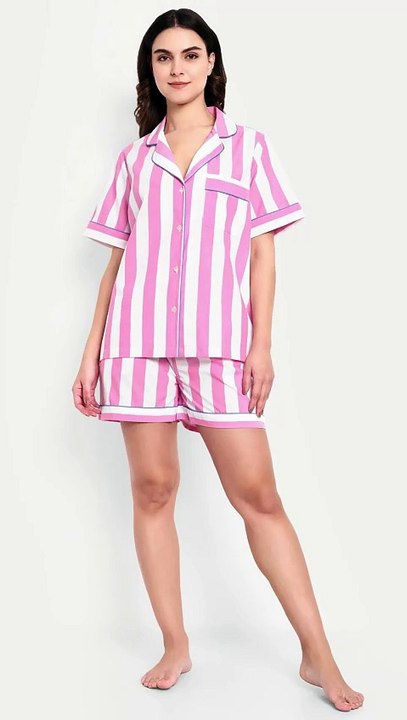 Stripes Pink Short Pj Set