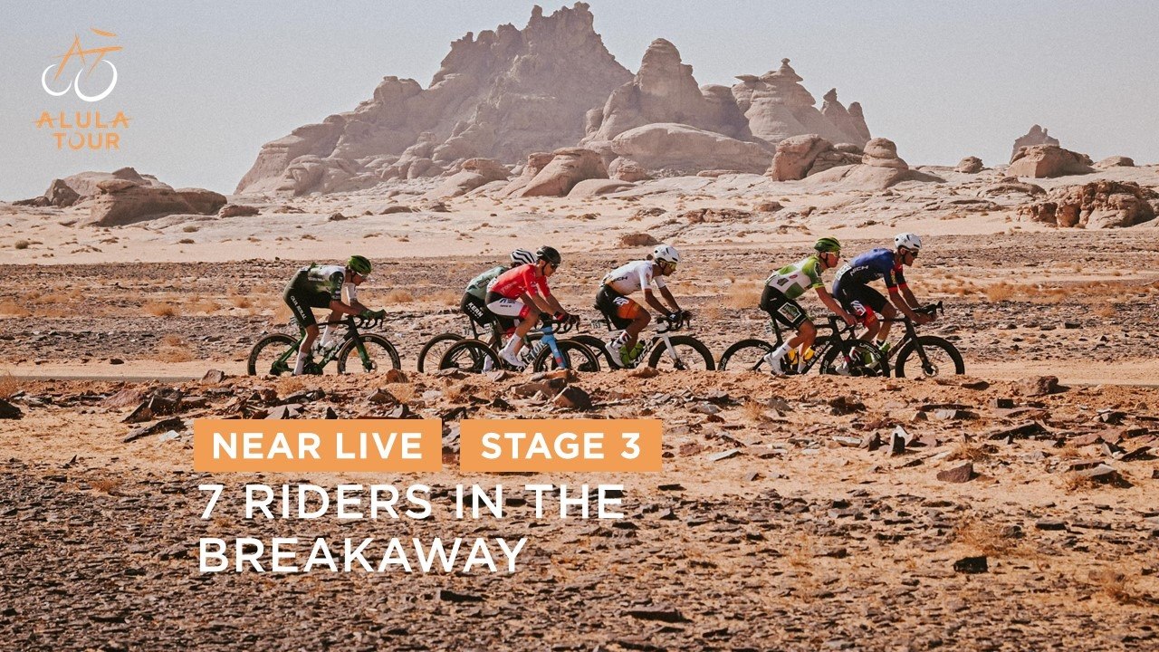 7 riders in the breakaway - Stage 3 - The AlUla Tour 2025