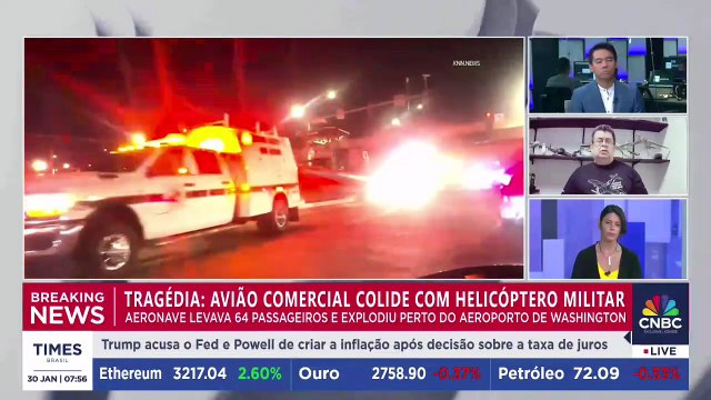 Quais as possíveis causas da colisão de jato da American Airlines em Washington?