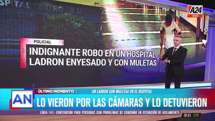 Robo insólito en hospital de Tucumán: un ladrón con muletas y enyesado