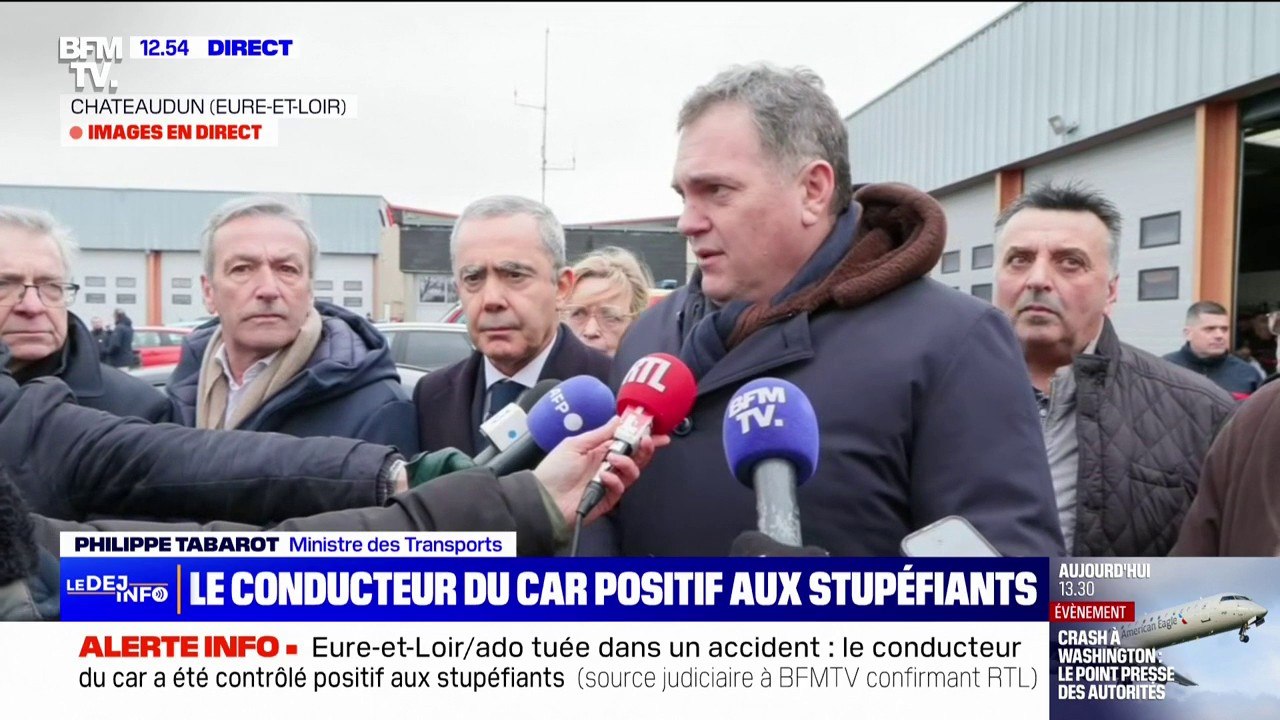 "Une pensée très forte pour la famille de Johanna": le ministre des Transports rend hommage à l'adolescente tuée dans l'accident de car à Chateaudun