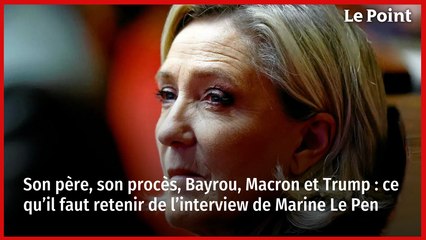Son père, son procès, Bayrou, Macron et Trump : ce qu’il faut retenir de l’interview de Marine Le Pen