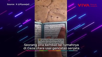 Pria Gaza Al Quran yang Masih Utuh Saat Pulang ke Rumahnya
