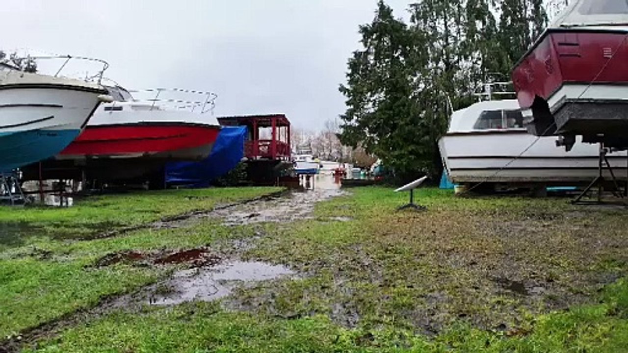 Inondations à Arnage en janvier 2025 vues du ciel