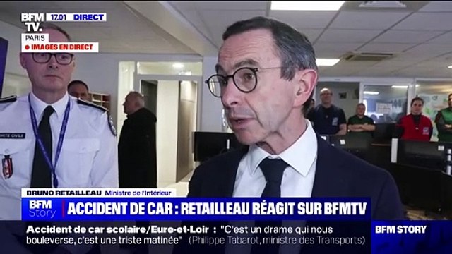 Eure-et-Loir: Bruno Retailleau déplore un accident absolument dramatique et attend des résultats plus fermes sur la possible consommation de stupéfiants du conducteur de car