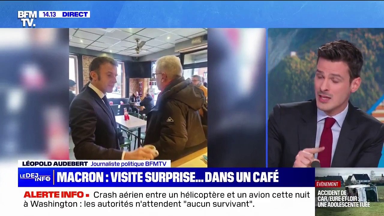 Emmanuel Macron a effectué ce matin une visite surprise à Hirson (Aisne), à la rencontre du maire et des habitants mais sans la presse