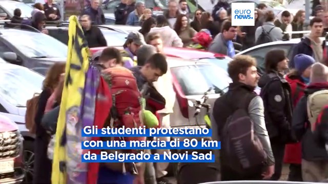 Serbia, gli studenti protestano con una marcia di 80 chilometri verso Novi Sad