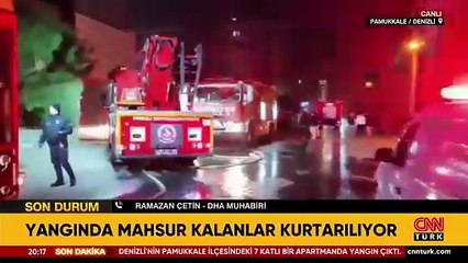 Son dakika haberi: Denizli'de 7 katlı binada yangın
