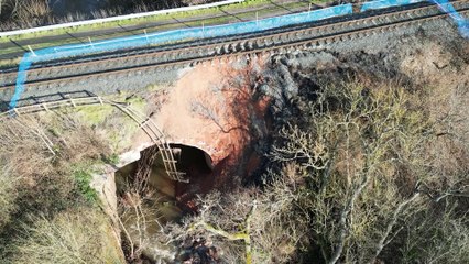 Video shows devastation to heritage train line after "serious" landslip