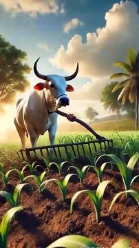 Beautiful story of a hardworking farmer cow #animals #ai_moral_story #shorts #viral Beautiful story of a hardworking farmer cow