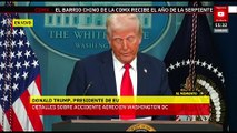 Trump da detalles sobre accidente aéreo en Washington DC; culpa a controladores aéreos