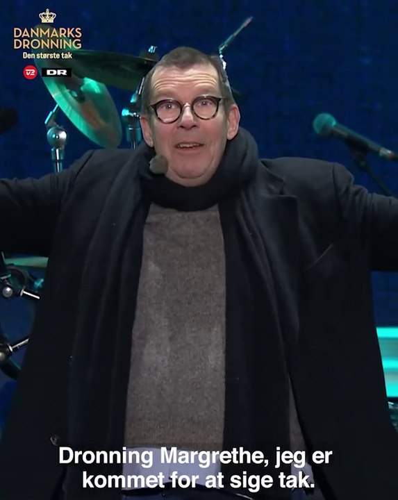 KLIP | Søren Østergaard | Danmarks dronning - den største tak | Kongens Nytorv - 12 Januar 2024 | DR & TV2