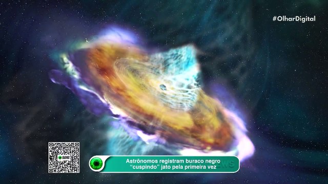 Astrônomos registram buraco negro “cuspindo” jato pela primeira vez