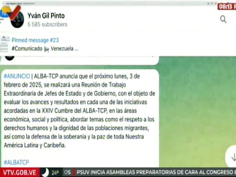 ALBA-TCP realizará Reunión de Trabajo Extraordinaria de Jefes de Estado y de Gob. este 3 de febrero