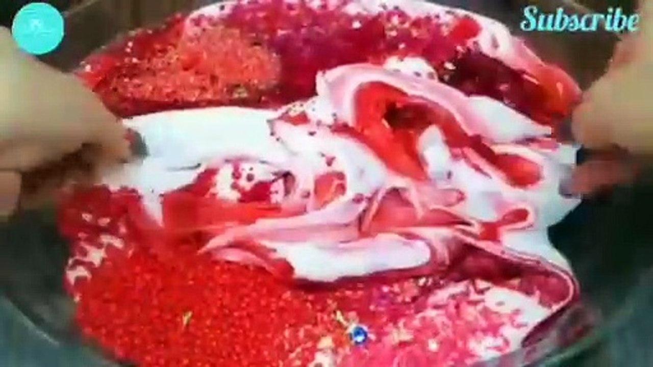 🌈 asmr slime mixing with makeup and glitter video: