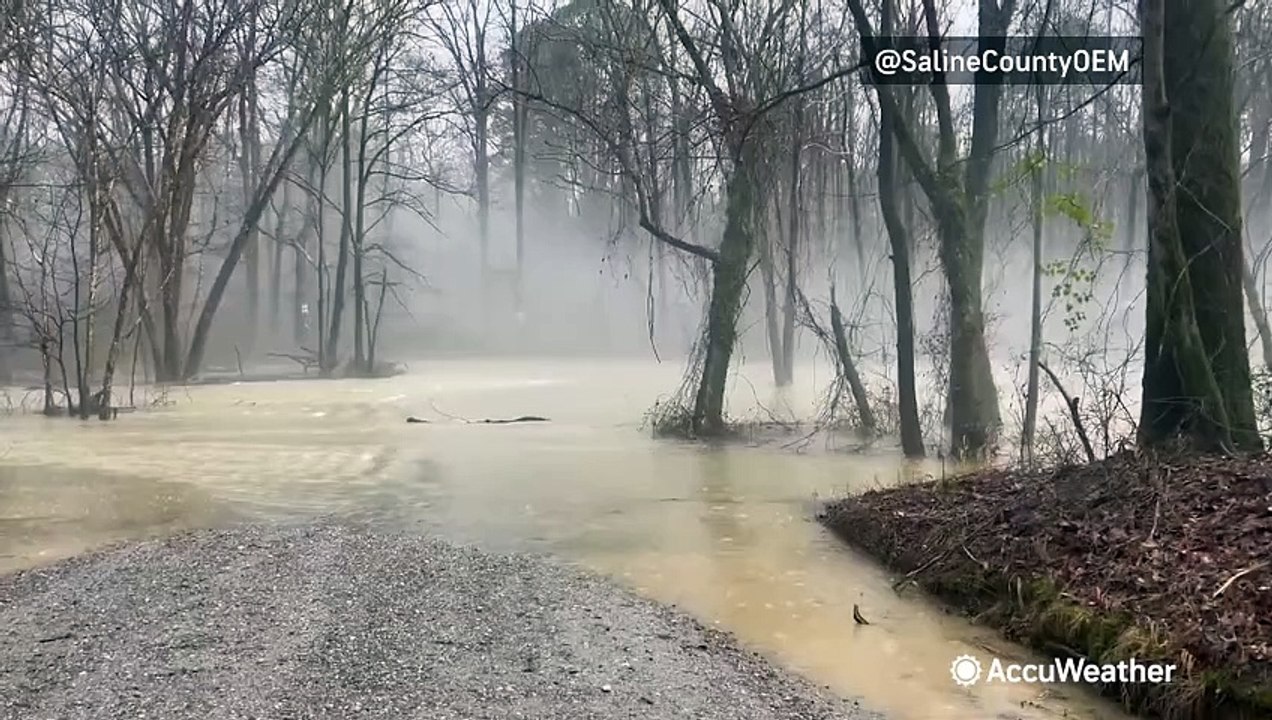 Storms and soaking rain push through the South