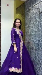 DESIGNER FANCY WESTERN STYLE CORDING SEQUANCE WORK WITH FOIL PAPER WORK GOWN*