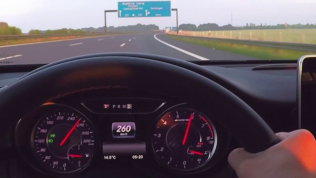 Mercedes A45 AMG Onboard Autobahn Top Speed Acceleration Sound Drive 2016 Version 381 HP