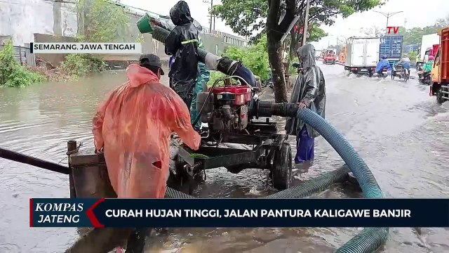 Curah Hujan Tinggi, Jalan Pantura Kaligawe Semarang Banjir
