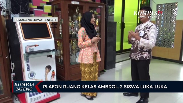 Plafon Ruang Kelas Ambrol, 2 Siswa Luka-luka