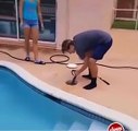 Yeah, looks like they put the snake in the pool and it curled up in the filter because it was cold until he tried to pull it out.