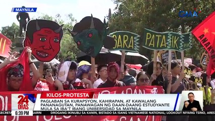 Paglaban sa kurapsyon, kahirapan, at kawalang pananagutan, panawagan ng daan-daang estudyante mula sa iba’t ibang university sa Maynila | 24 Oras