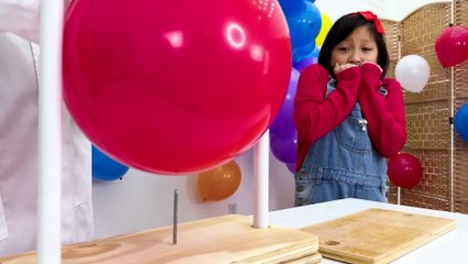 Ellie Eva and Eric Learn Science with balloon pop Experiment for kids