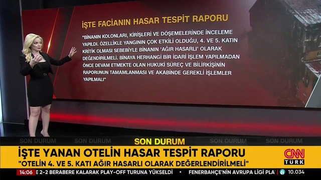 İşte yanan otelin hasar tespit raporu!