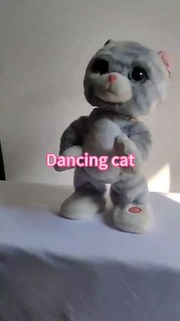 Yangzhou new sunrise manufacture wholesale soft plush electric-driven shaking cat doll toy with singing dancing function