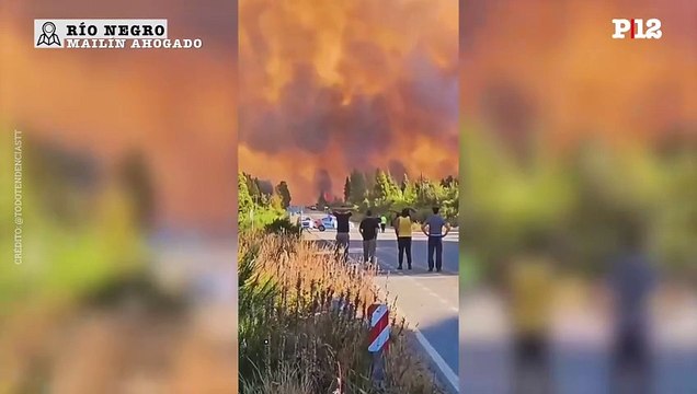 Incendio forestal en la zona de Mallín Ahogado, cerca del Bolsón