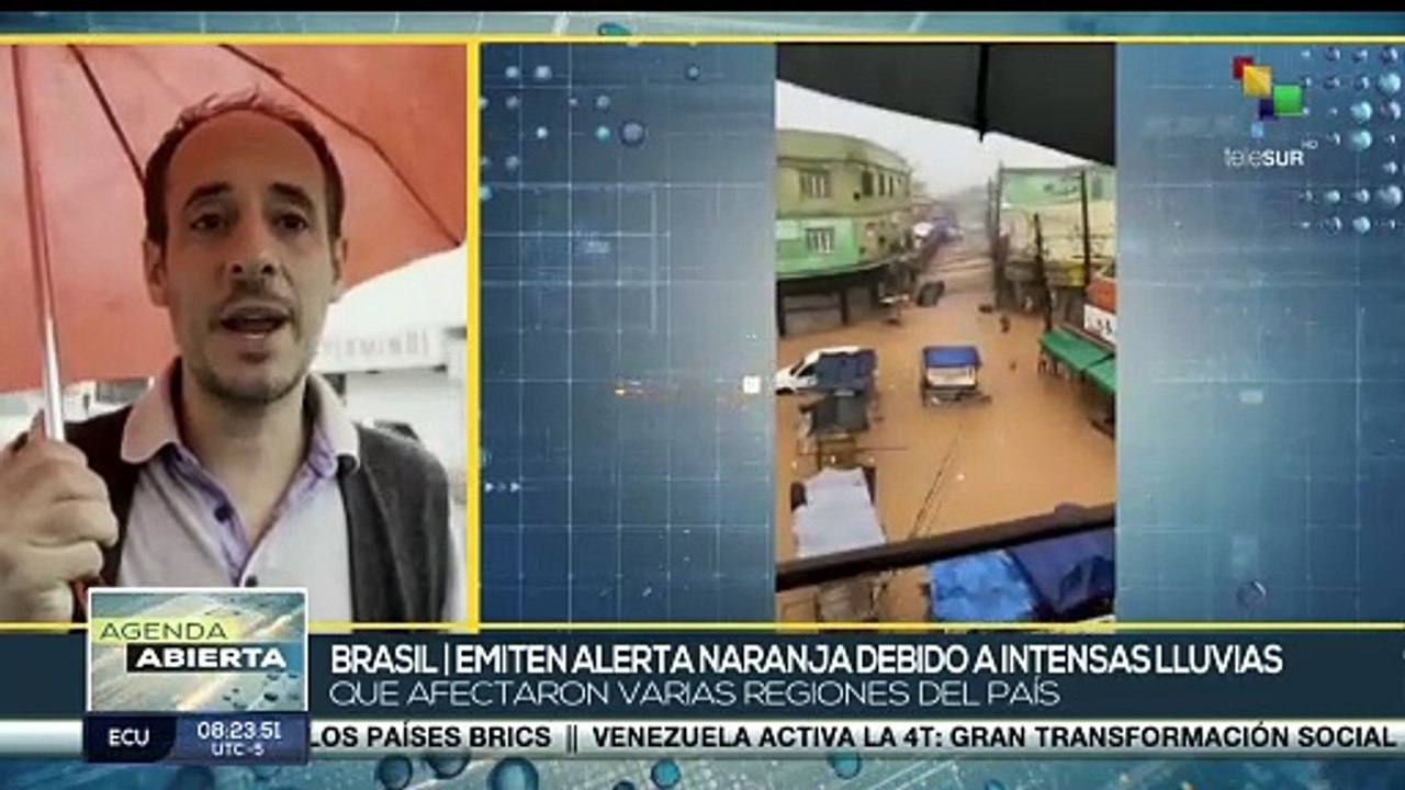 En Brasil emiten alerta naranja debido a intensas lluvias