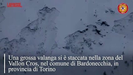 Grossa valanga ricopre la zona sciistica del Vallon Cros: le immagini dall'alto
