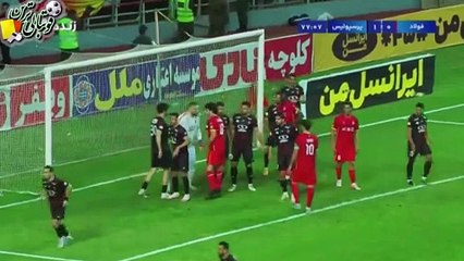 گل دوم بازی فولاد و پرسپولیس