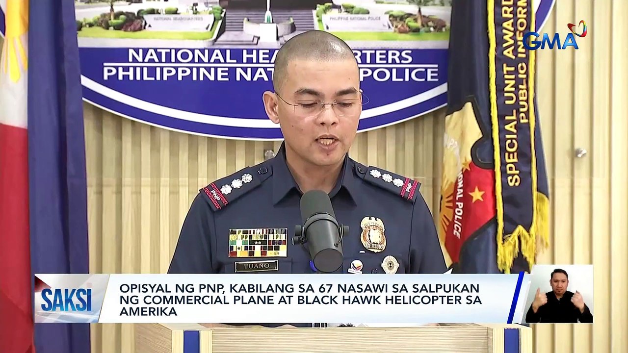 Opisyal ng PNP, kabilang sa 67 nasawi sa salpukan ng commercial plane at Black Hawk helicopter sa Amerika | Saksi