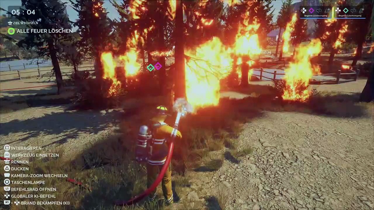 Lets play FIREFIGHTING SIMULATOR #9 - Der große Waldbrand