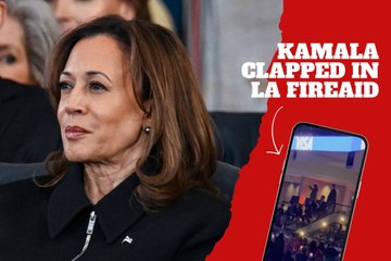 Kamala Harris and husband clapped by public at LA Fireaid