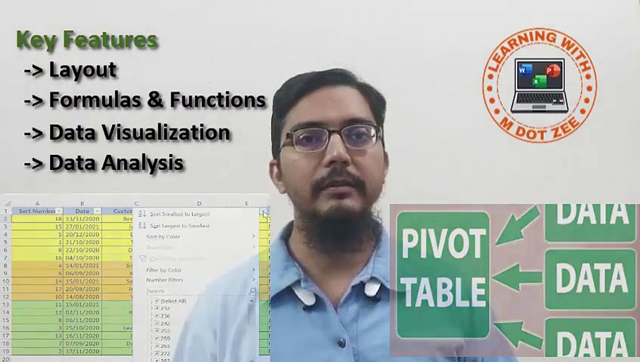 Introduction to MS Excel | Microsoft Excel Tutorial | LECTURE # 01 | Learning with M dot Zee