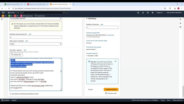 Implementing AWS Security blog “How to Record SSH Sessions Established Through a Bastion Host”