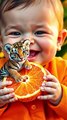 🐯🍊 Adorable Baby Meets a Tiny Tiger Cub! Too Cute to Handle!