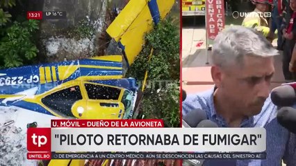 Avioneta que cayó sobre una casa era de fumigación y retornaba a la capital cruceña, dice propietario