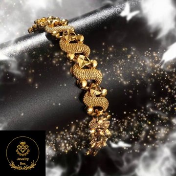 Elegant 24K Golden Plated Heart Charm Bracelet, Boho Style Alloy Jewelry for Women, Daily Wear, African Dubai Inspired Gift, All Season Accessory special for valentine day