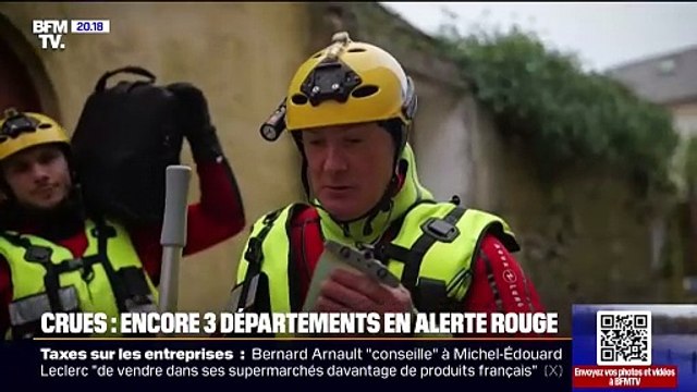 Crues dans l'ouest de la France: les pompiers et la brigade fluviale toujours sur le pont