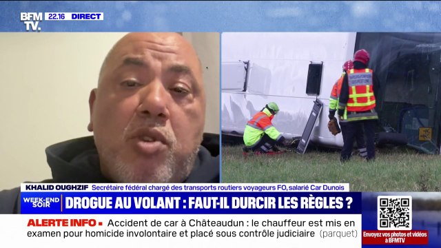 Accident de car en Eure-et-Loir: Il faudrait rendre (les dépistages de stupéfiants) plus réguliers pour éviter ce genre de drames , estime Khalid Oughzif (FO)