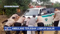 Antar Petugas Medis, Mobil Ambulans Terjebak Lumpur Banjir di Grobogan