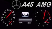 Mercedes A45 AMG Acceleration 0-260 Autobahn Top Speed Drive 2016 Version 381 HP Onboard Sound 2