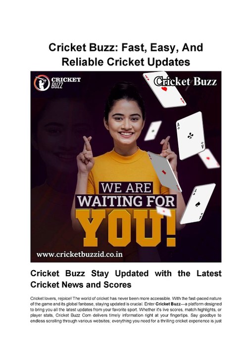 Cricket Buzz_ Fast, Easy, And Reliable Cricket Updates