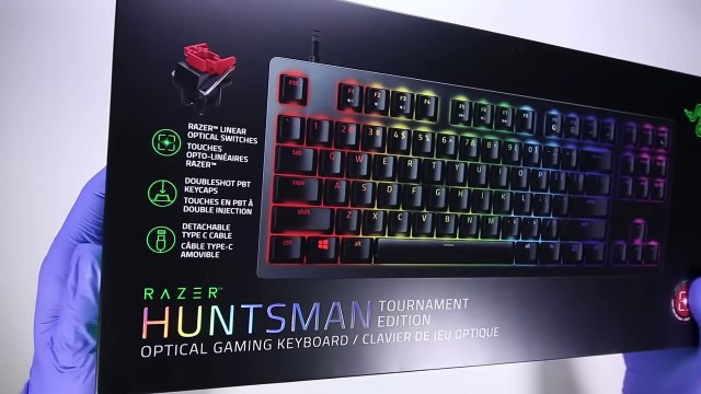 Razer Huntsman TE Gaming Keyboard Unboxing - ASMR