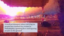 Doorbell camera captures moment plane crashes and explodes in Philadelphia