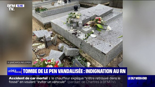 Tombe de Jean-Marie Le Pen vandalisée: le RN dénonce un acte de profanation