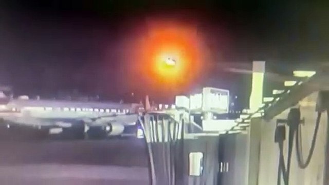 New footage captures moment American Airlines plane and army Black Hawk helicopter crash in Washington DC